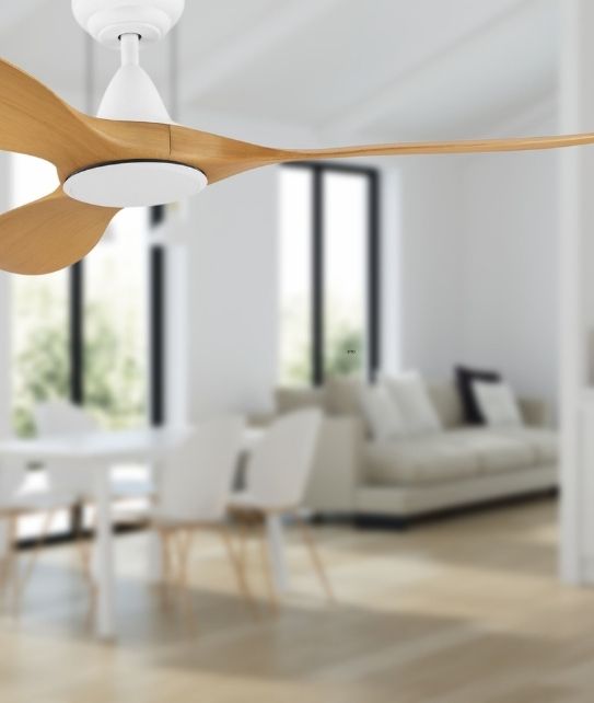 wooden DC ceiling fan in the kitchen area