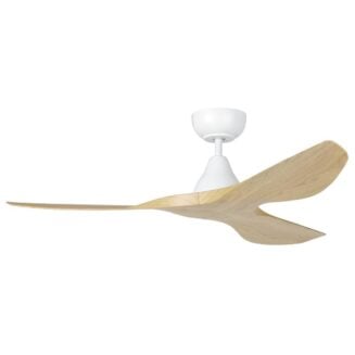 Eglo Surf 48in DC Matt White Ceiling Fan with Oak Blades