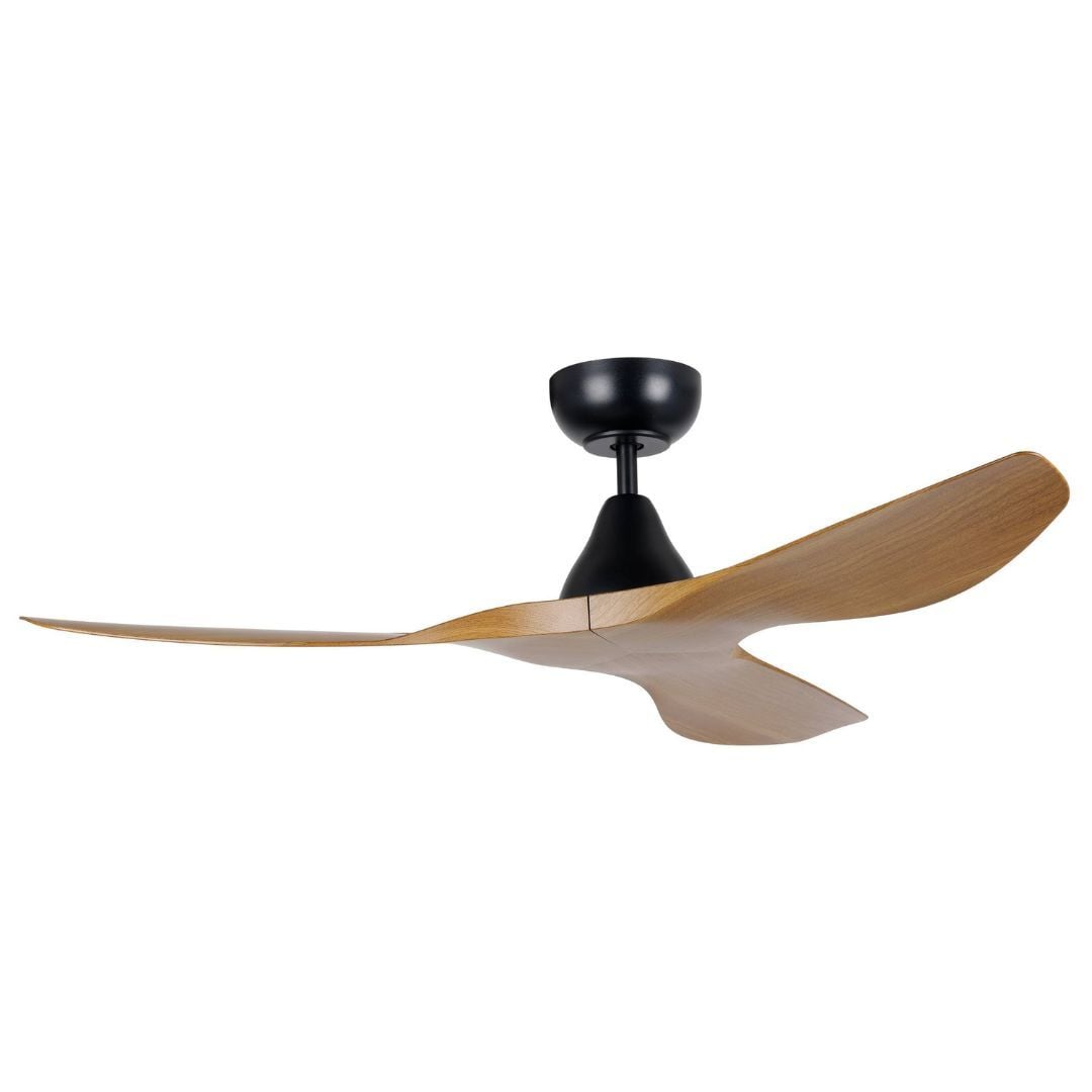 Eglo Surf 48in DC Matt Black Ceiling Fan with Burmese Teak Blades - Eglo Surf 48in DC Matt Black Ceiling Fan with Burmese Teak Blades Eglo Surf 48in DC Matt Black Ceiling Fan with Burmese Teak Blades