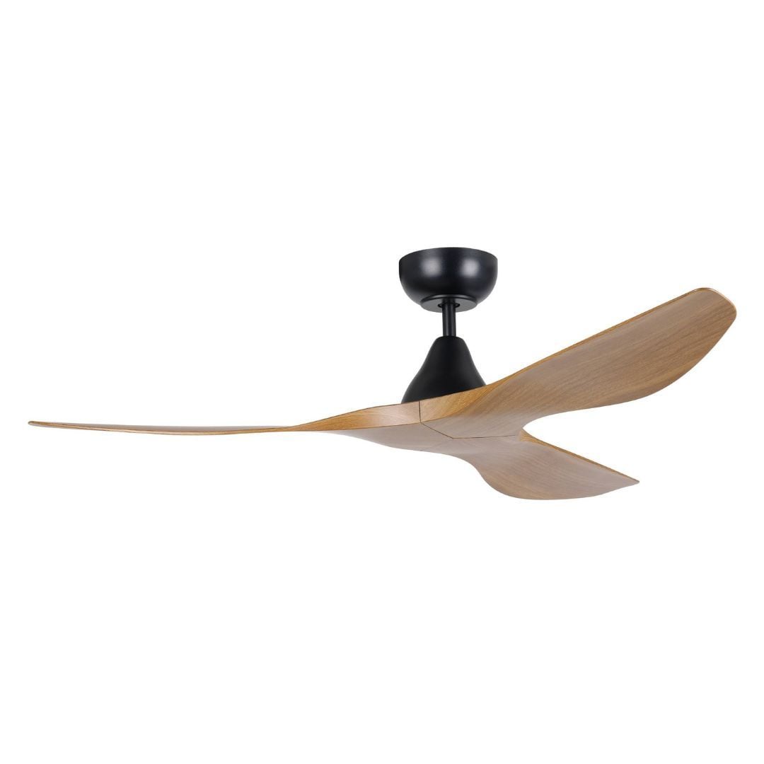 Eglo Surf 52in DC Matt Black Ceiling Fan with Burmese Teak Blades - Eglo Surf 52in DC Matt Black Ceiling Fan with Burmese Teak Blades Eglo Surf 52in DC Matt Black Ceiling Fan with Burmese Teak Blades