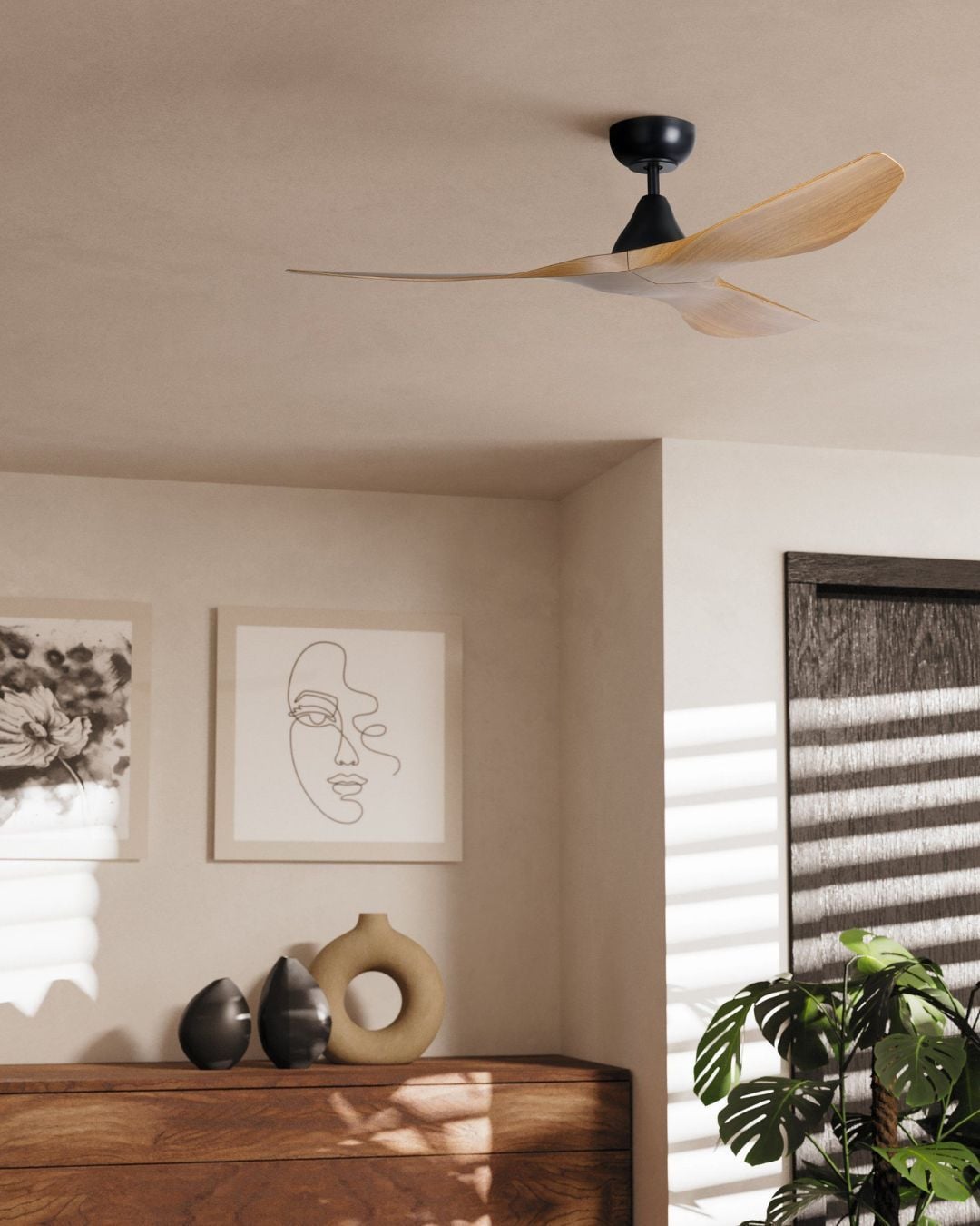 Eglo Surf 52in DC Matt Black Ceiling Fan with Burmese Teak Blades - Eglo Surf 52in DC Matt Black Ceiling Fan with Burmese Teak Blades Eglo Surf 52in DC Matt Black Ceiling Fan with Burmese Teak Blades - Image 5
