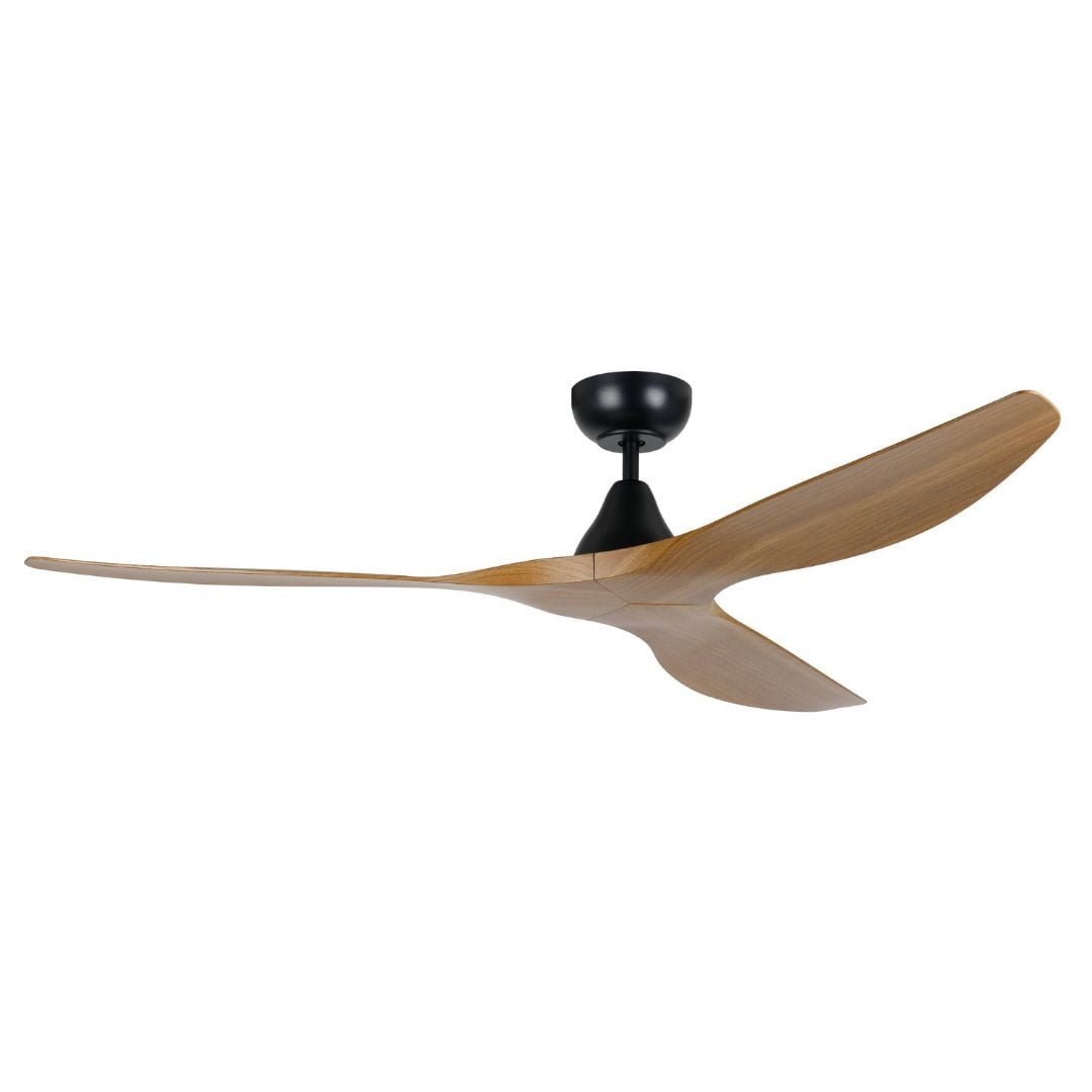 Eglo Surf 60in DC Matt Black Ceiling Fan with Burmese Teak Blades - Eglo Surf 60in DC Matt Black Ceiling Fan with Burmese Teak Blades Eglo Surf 60in DC Matt Black Ceiling Fan with Burmese Teak Blades