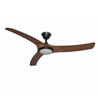 Hunter Pacific Aqua v2 Waterproof 52in DC Matt Black Ceiling Fan with Koa Blades and 18W LED CCT Light